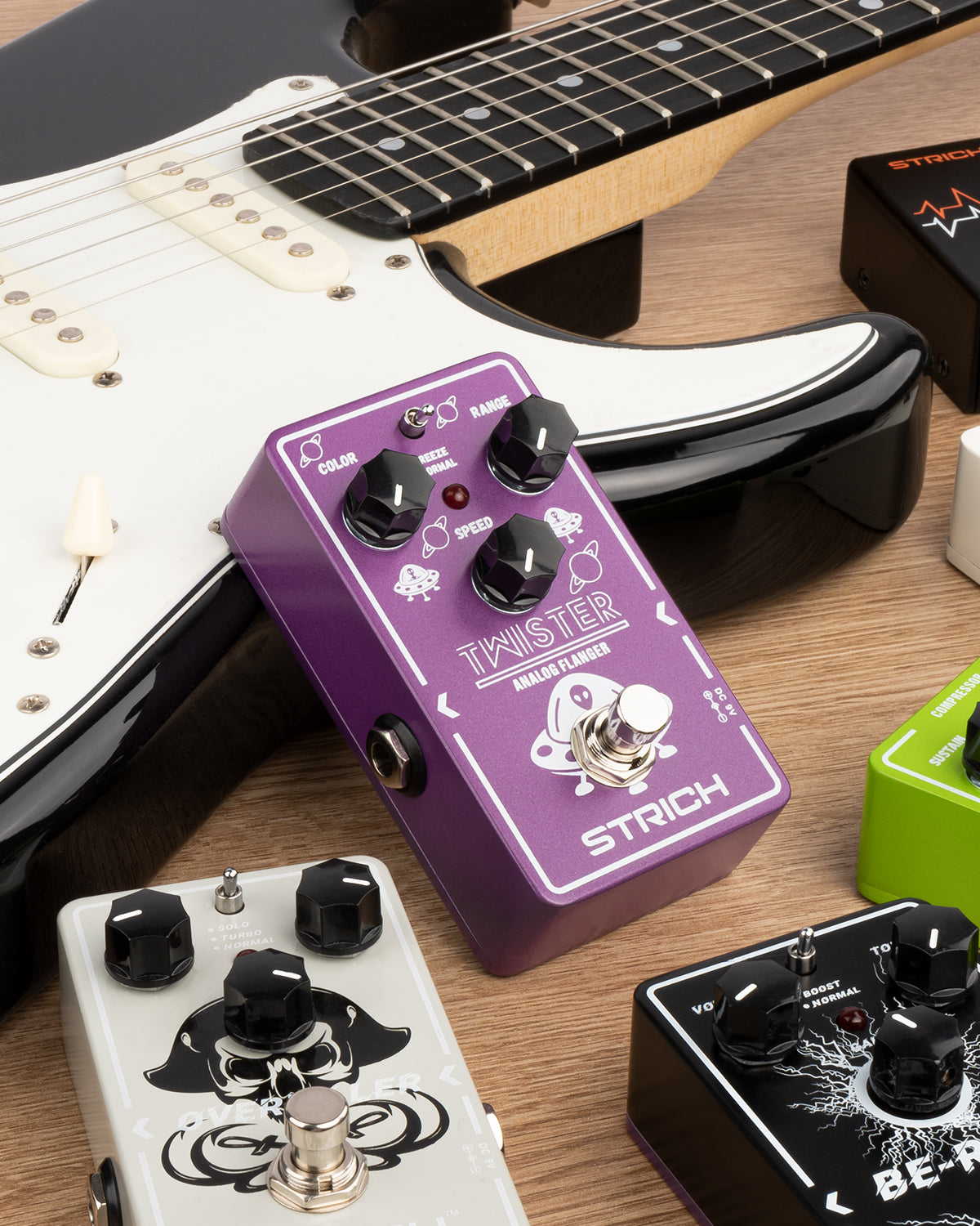 STRICH Analog Flanger Guitar Pedal for Effect Guitar, 2 Modes, Best Retro Sound Effect Classic Metallic Flanger Sounds Effect, True Bypass for Electric Guitar, Purple