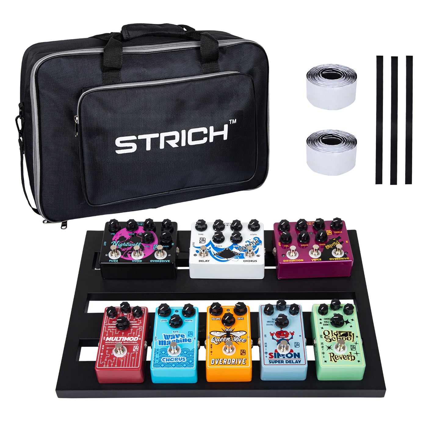 STRICH Guitar Pedal Board Aluminum Alloy 1.98lb Super Light Effect Pedalboard 18'' x 12.5'' with Carry Bag, STANDARD 18 (Angled)