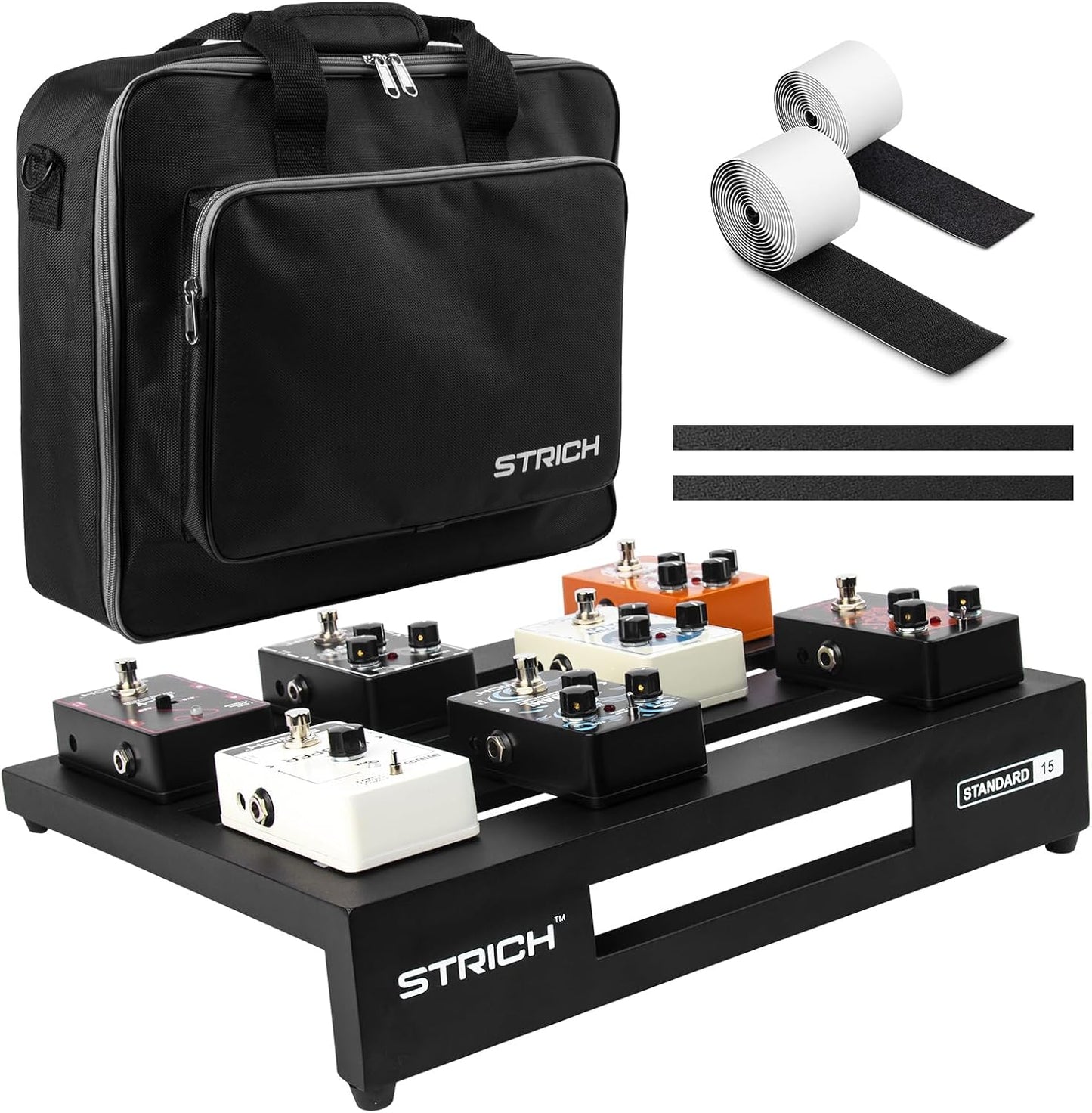 STRICH Guitar Pedal Board Aluminum Alloy 2.65lb Lightweight Effect Pedalboard 22'' x 12.5'' with Carry Bag, STANDARD 22 (Angled)