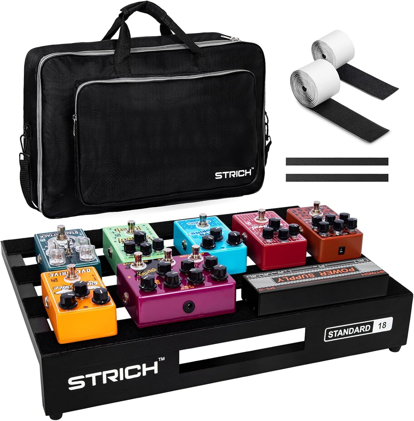 STRICH Guitar Pedal Board Aluminum Alloy 2.65lb Lightweight Effect Pedalboard 22'' x 12.5'' with Carry Bag, STANDARD 22 (Angled)