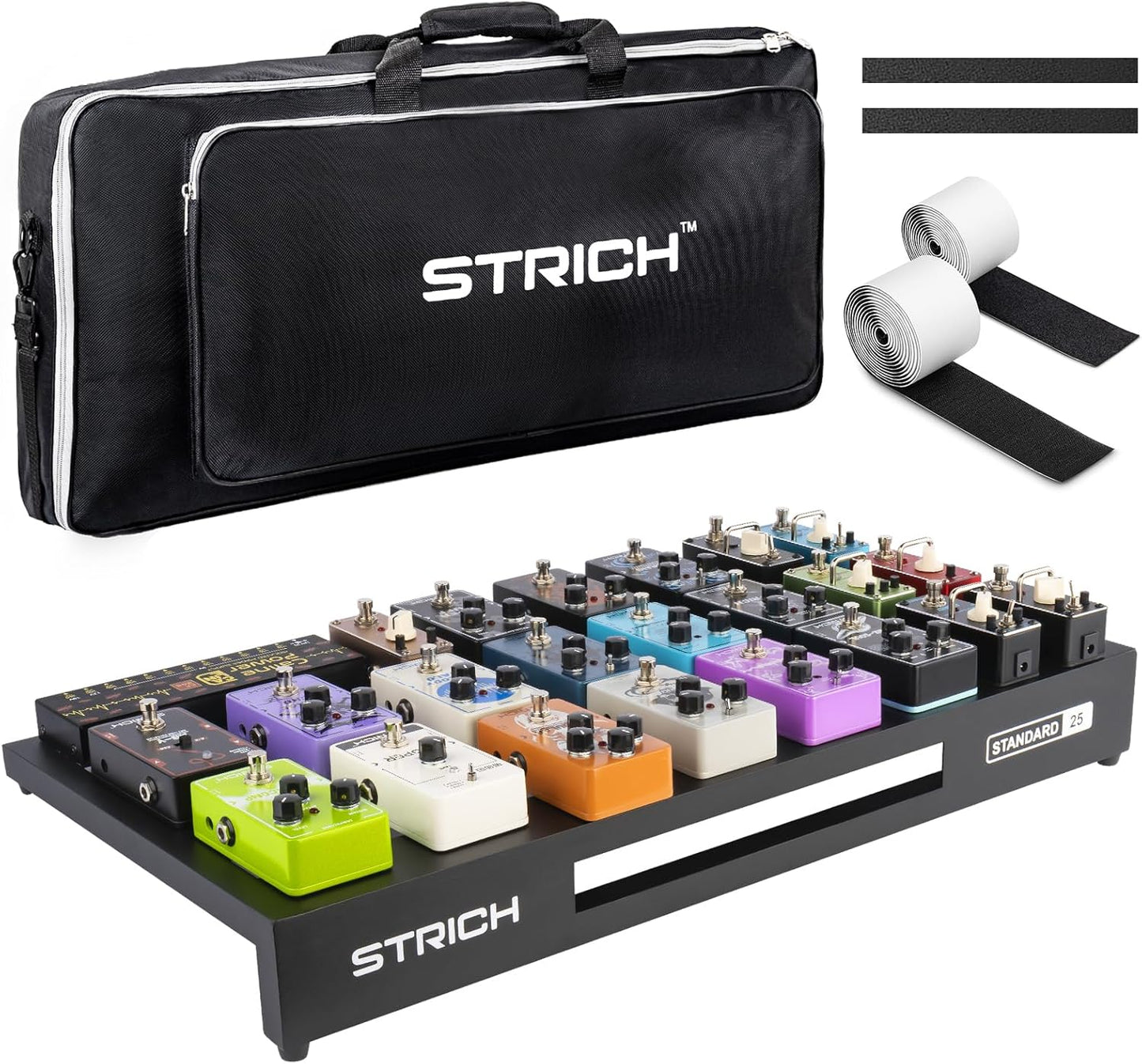 STRICH Guitar Pedal Board Aluminum Alloy 2.65lb Lightweight Effect Pedalboard 22'' x 12.5'' with Carry Bag, STANDARD 22 (Angled)