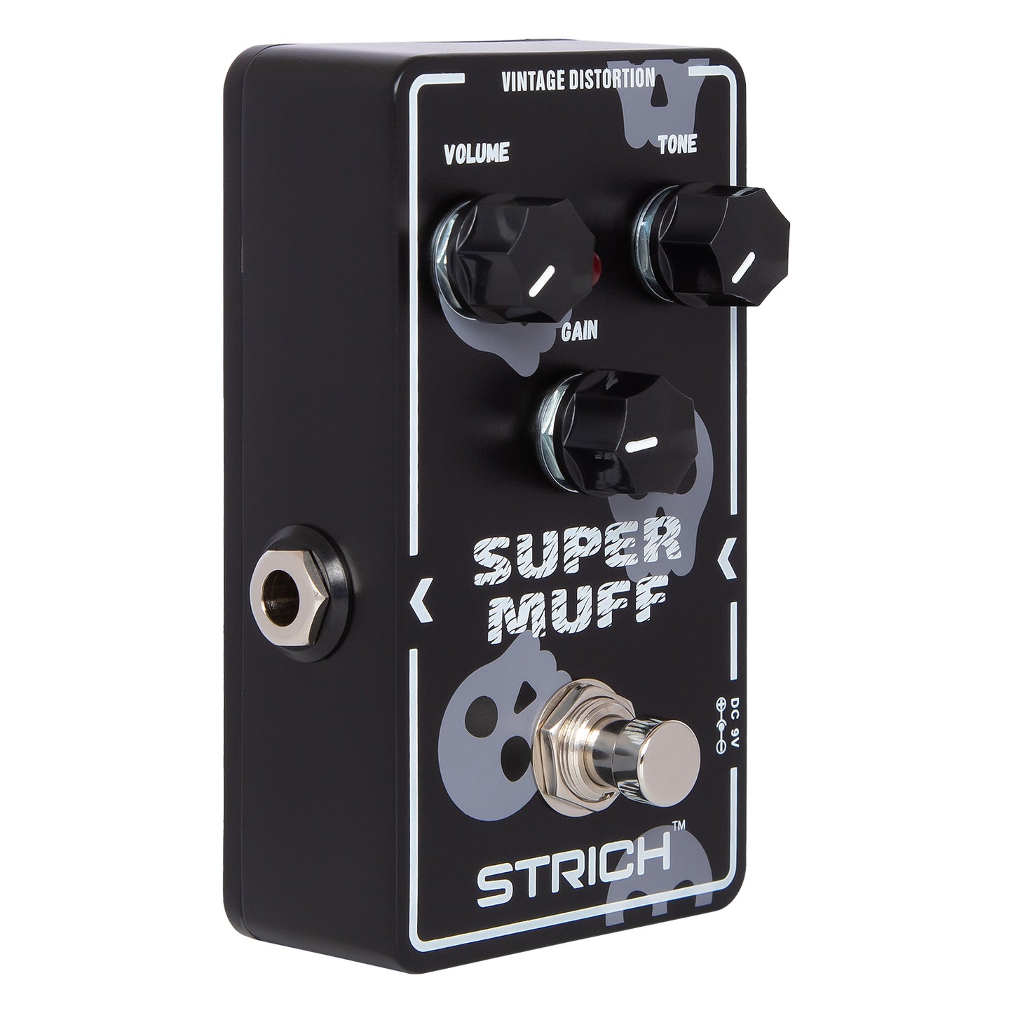 STRICH Distortion Guitar Pedal, Morpher Distortion, Super Muff Analog, Tight, Classic Crunch 80s Metal, True Bypass for Electric Guitar, White and Black