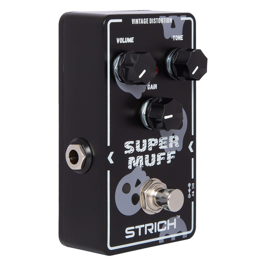 STRICH Distortion Guitar Pedal, Morpher Distortion, Super Muff Analog, Tight, Classic Crunch 80s Metal, True Bypass for Electric Guitar, White and Black