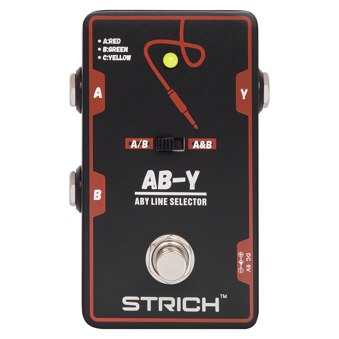 STRICH Dual Channel ABY Guitar Pedal, Electric Guitar Box Line Selector, Versatile AB Switch, True Bypass for Electric Guitar, Red and Black