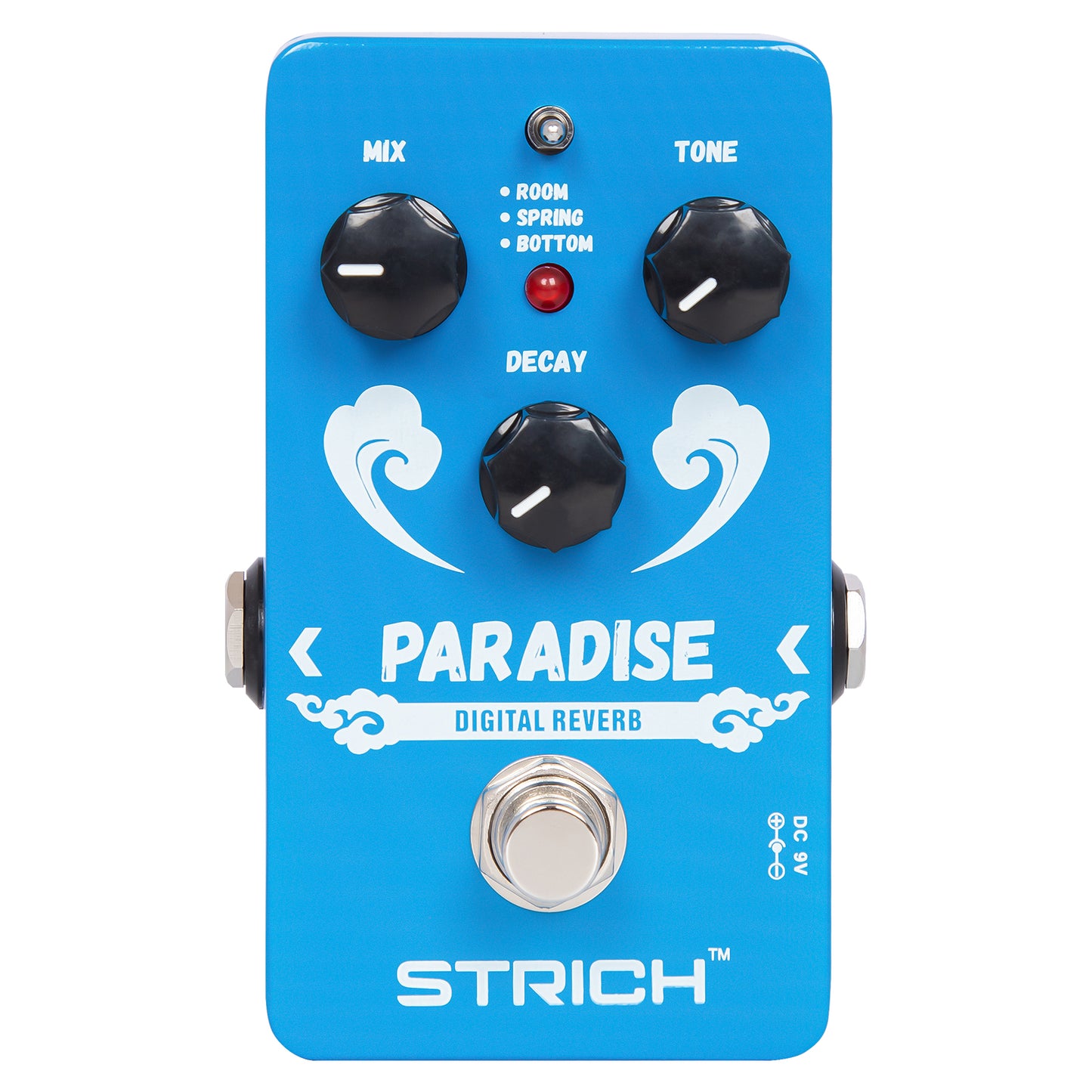 STRICH PARADISE Digital Reverb Guitar Pedal, Reverb Guitar Effect Pedal with 3 Modes, True Bypass for Electric Guitar, Blue