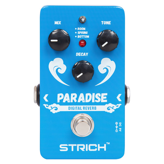 STRICH PARADISE Digital Reverb Guitar Pedal, Reverb Guitar Effect Pedal with 3 Modes, True Bypass for Electric Guitar, Blue