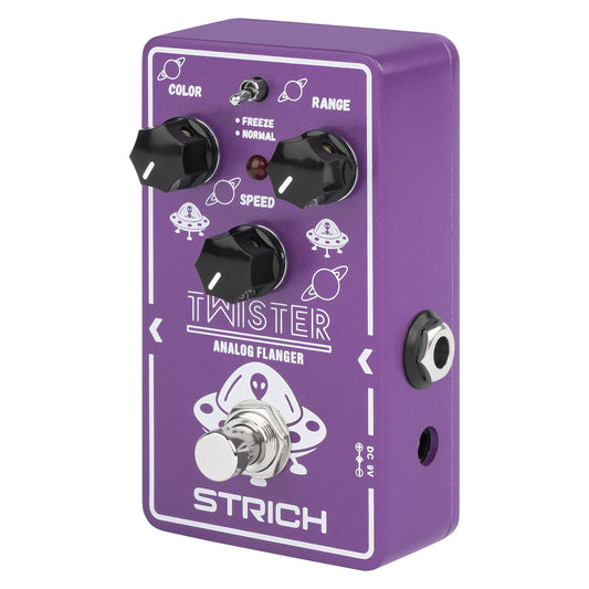 STRICH Analog Flanger Guitar Pedal for Effect Guitar, 2 Modes, Best Retro Sound Effect Classic Metallic Flanger Sounds Effect, True Bypass for Electric Guitar, Purple