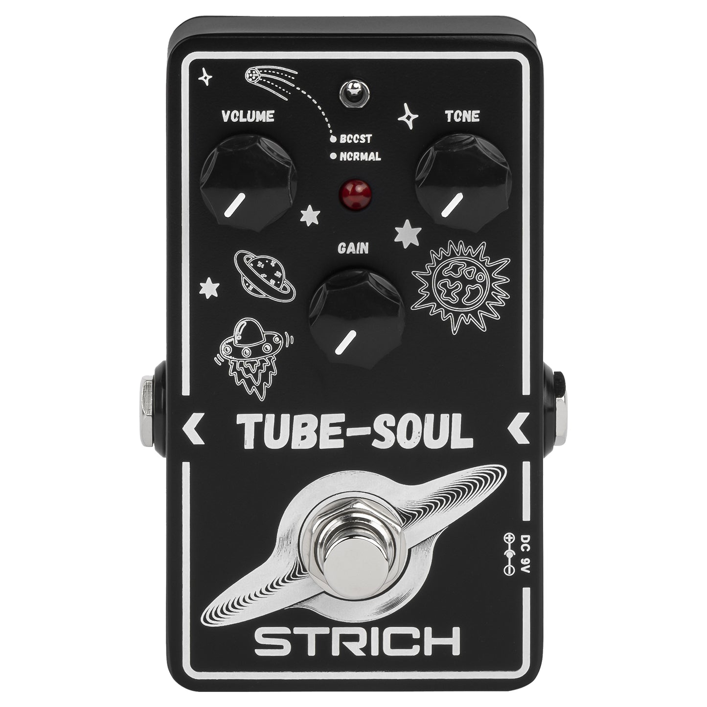 STRICH TUBE SOUL Tube Overdrive Distortion Pedal for Electric Guitar, Compact Mini Single Unit, True Bypass, 3 Control Knobs, Volume, Tone, Gain, Dual Mode Adjustment, Boost, Normal, 9V DC