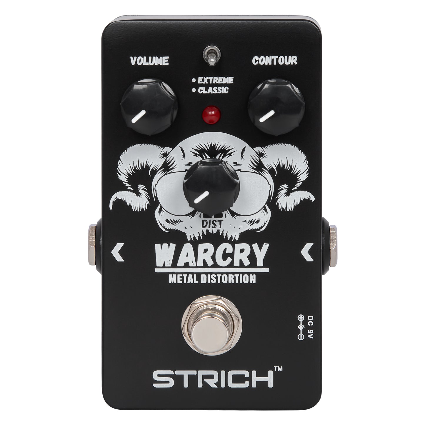STRICH Metal Distortion Guitar Pedal, WARCRY Distortion 2 Modes Fat, Boost, Normal Classic Crunch 80s Metal/Nu Metal, True Bypass for Electric Guitar, Black and White