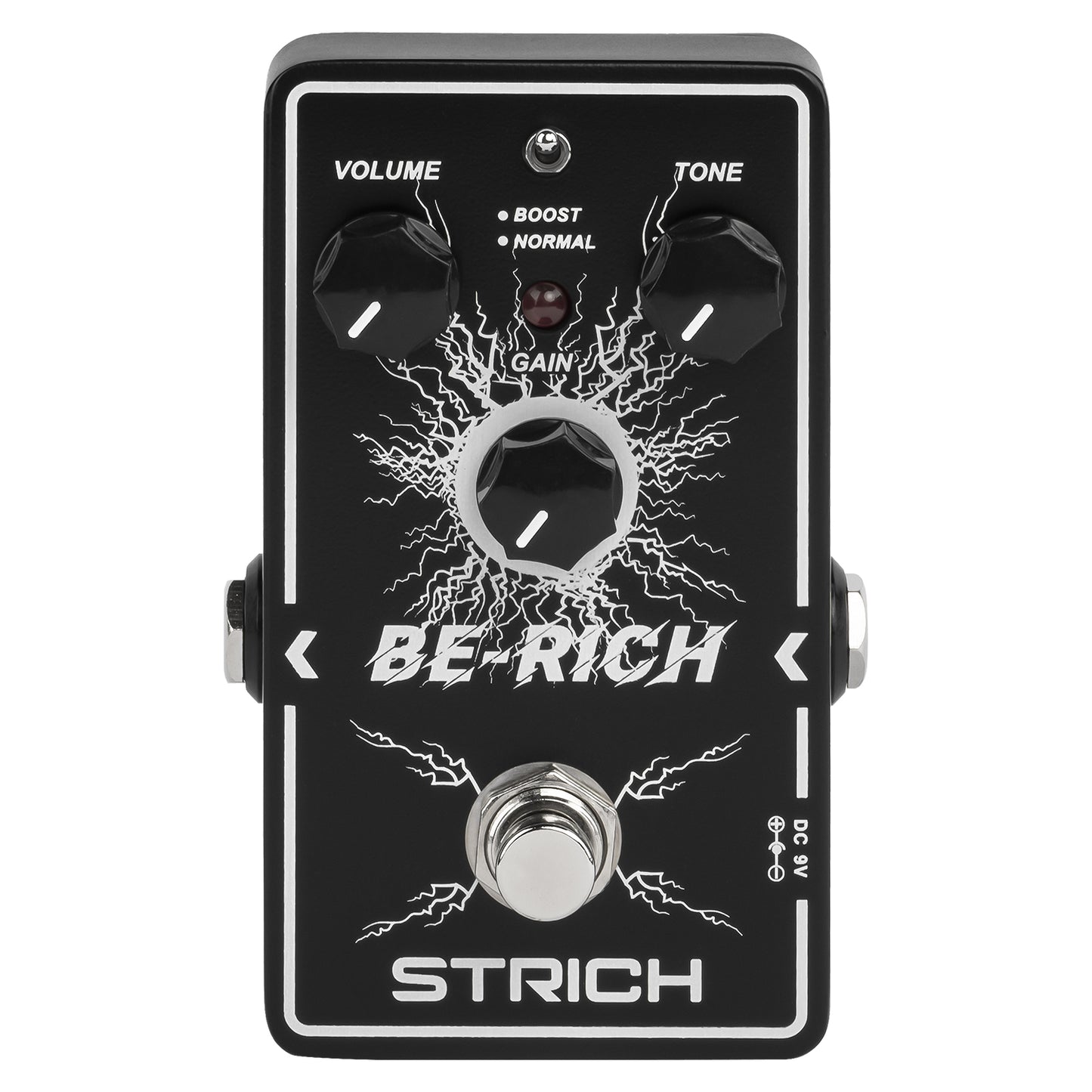 STRICH BE-RICH Tube Overdrive Distortion Pedal for Electric Guitar, Compact and Mini Design, True Bypass, 3 Control Knobs, Volume, Tone, Gain, Dual Mode Adjustment, Boost, Normal, 9V DC