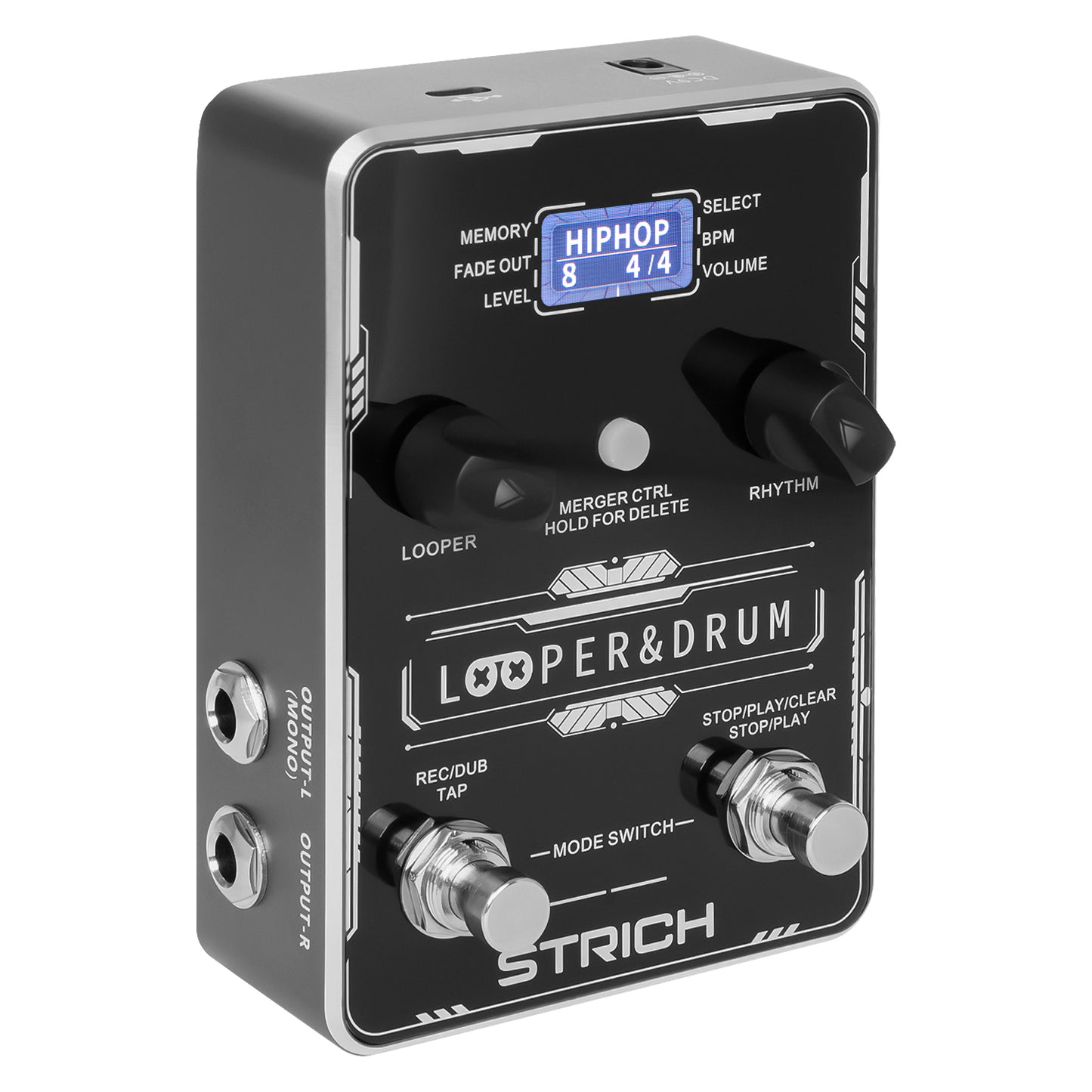 STRICH Stereo Looper Pedal Guitar Pedal with Built-in Drum Machine, 100 Diverse Drum Patterns, 160 Minutes Recording Time, USB for Audio Import/Export, Support Software Editing Footswitch Control