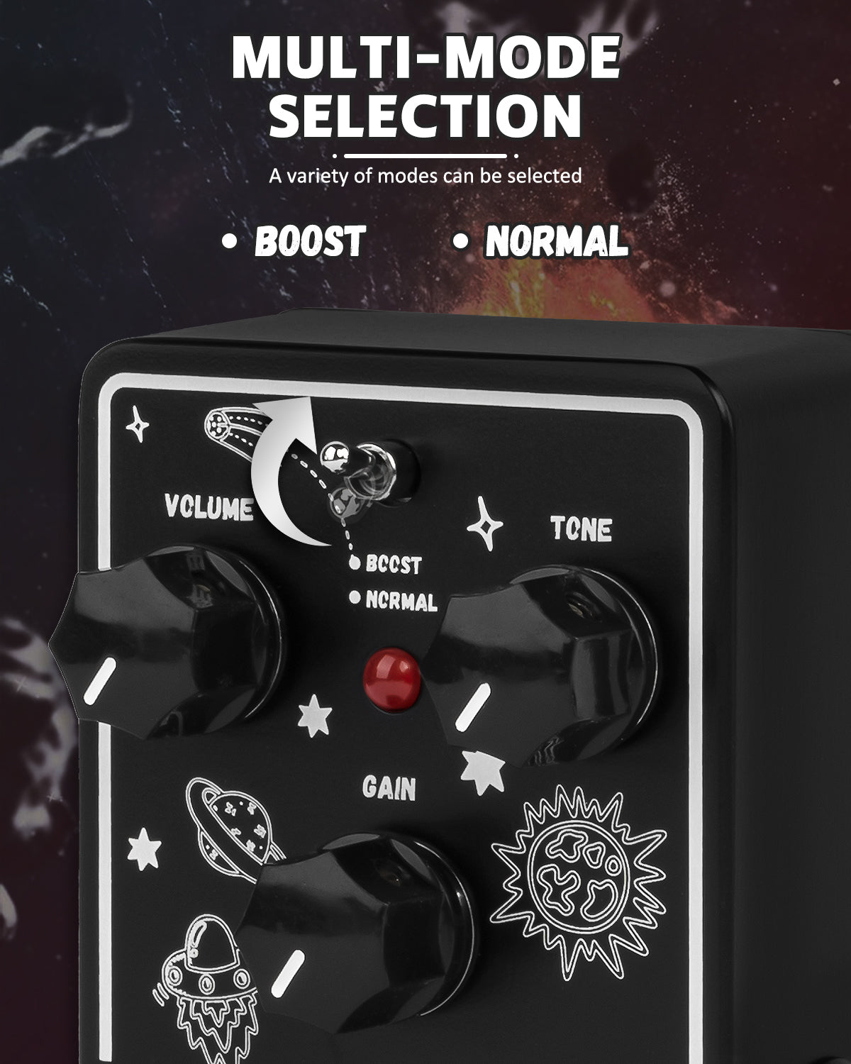 STRICH TUBE SOUL Tube Overdrive Distortion Pedal for Electric Guitar, Compact Mini Single Unit, True Bypass, 3 Control Knobs, Volume, Tone, Gain, Dual Mode Adjustment, Boost, Normal, 9V DC