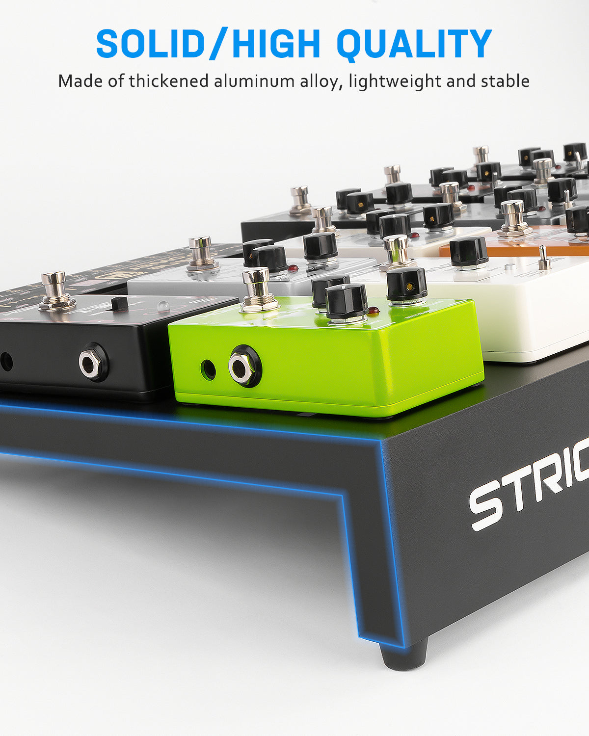 STRICH Guitar Pedal Board Aluminum Alloy 1.2lb Super Light Effect Pedalboard 15'' x 8.66'' with Carry Bag, MINI+ 15