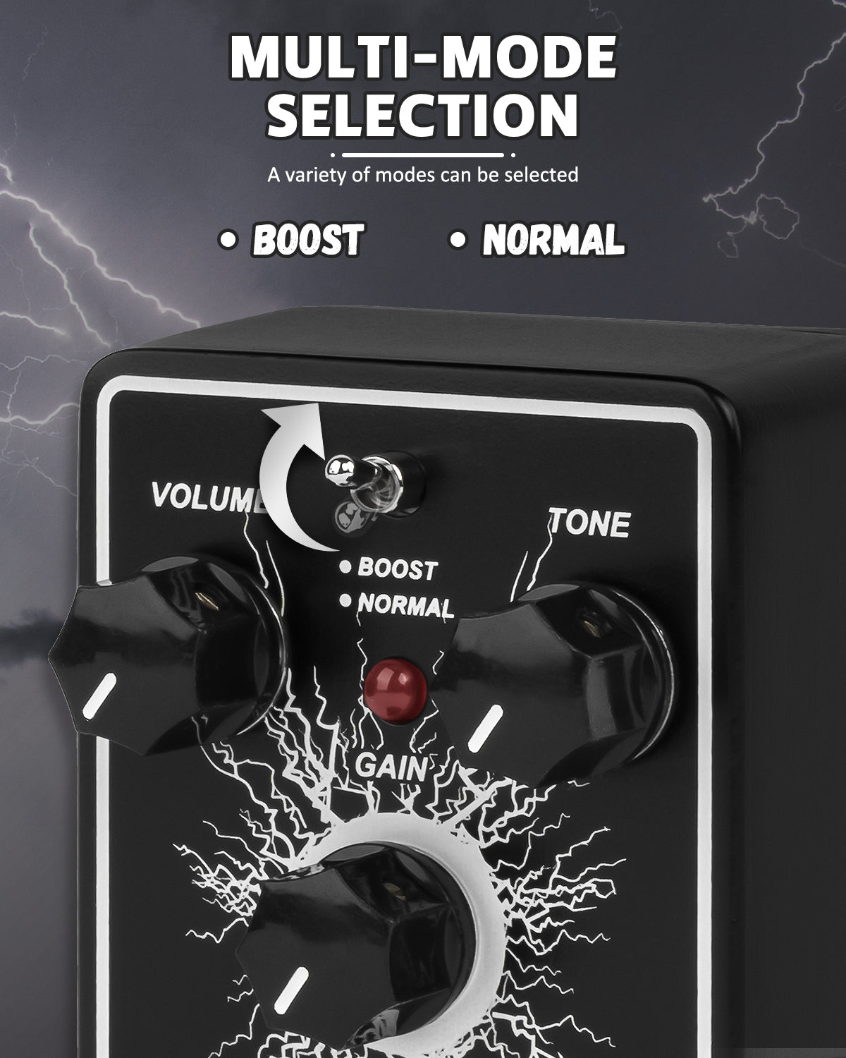 STRICH BE-RICH Tube Overdrive Distortion Pedal for Electric Guitar, Compact and Mini Design, True Bypass, 3 Control Knobs, Volume, Tone, Gain, Dual Mode Adjustment, Boost, Normal, 9V DC