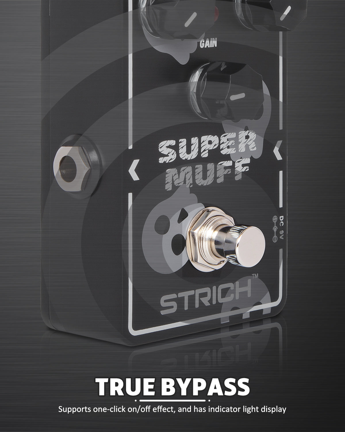 STRICH Distortion Guitar Pedal, Morpher Distortion, Super Muff Analog, Tight, Classic Crunch 80s Metal, True Bypass for Electric Guitar, White and Black