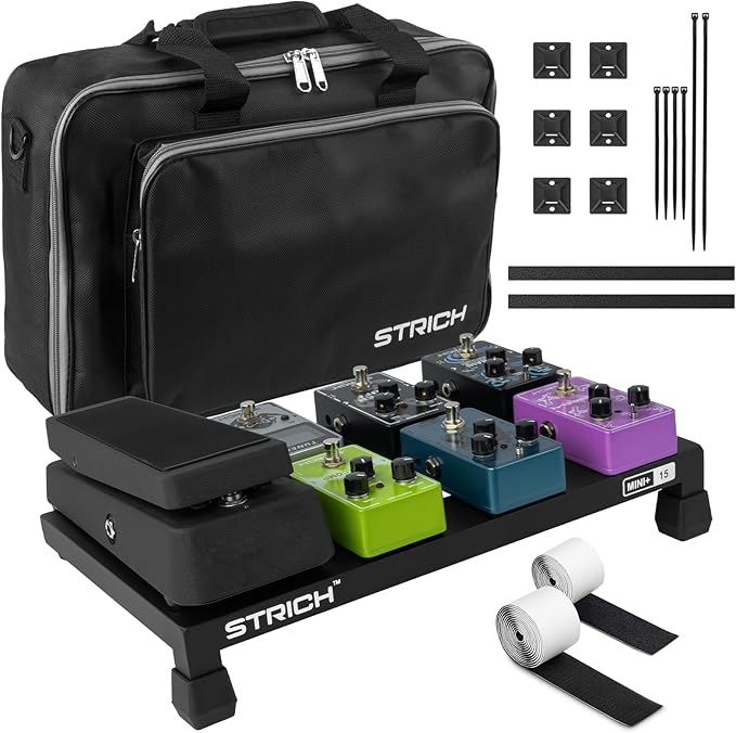 STRICH Guitar Pedal Board Aluminum Alloy 2.65lb Lightweight Effect Pedalboard 22'' x 12.5'' with Carry Bag, STANDARD 22 (Angled)