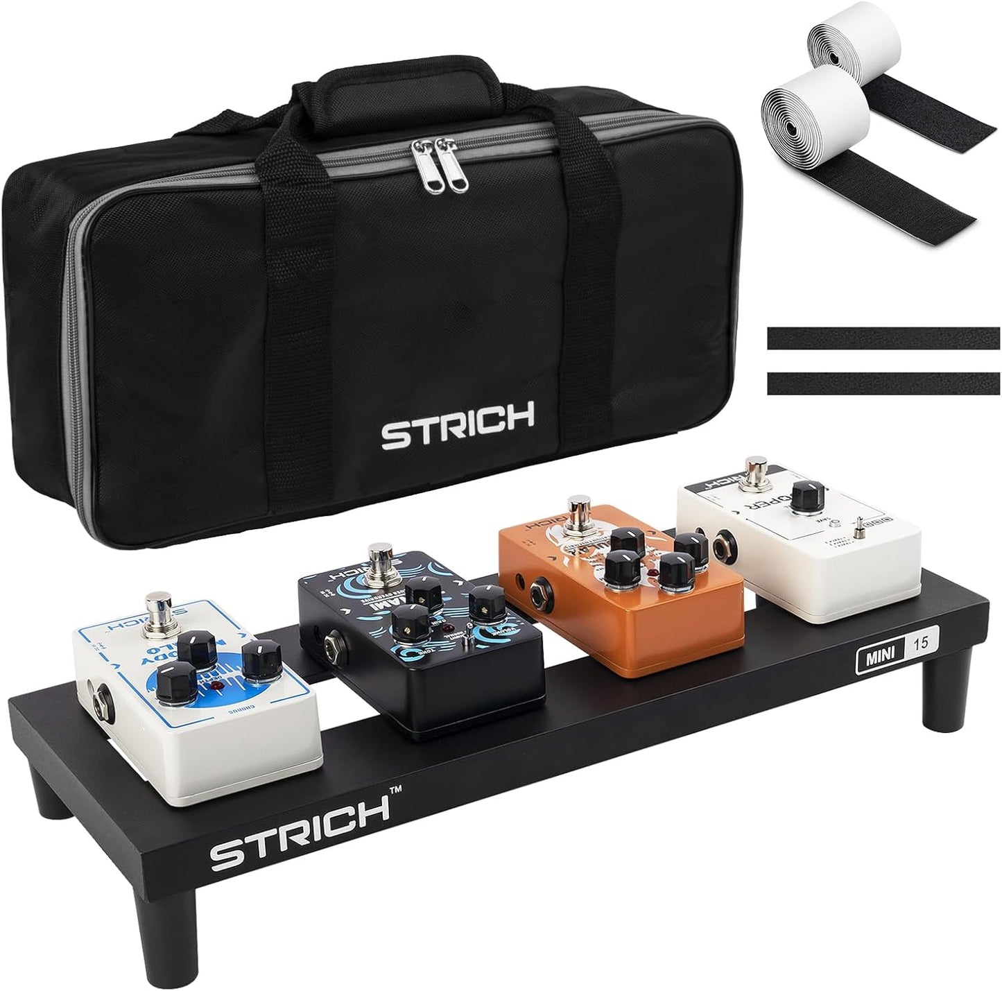 STRICH Guitar Pedal Board Aluminum Alloy 2.65lb Lightweight Effect Pedalboard 22'' x 12.5'' with Carry Bag, STANDARD 22 (Angled)