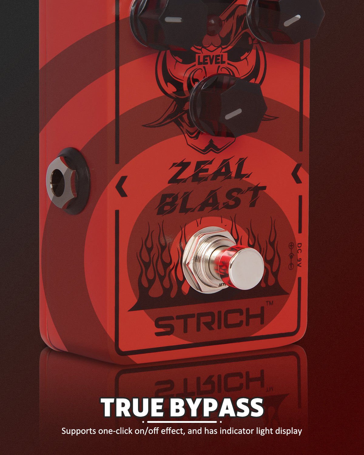 STRICH ZEAL BLAST Boost Guitar Pedal, Enhance Your Guitar Bass Sound with 2-Band Low/High Adjustment, True Bypass for Electric Guitar, Red and Black