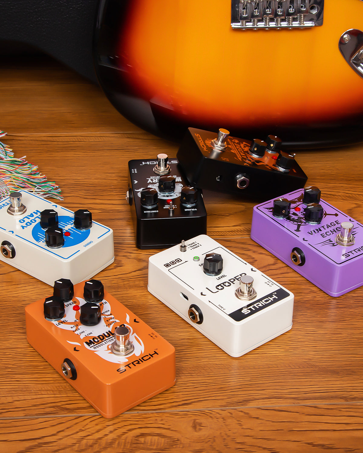 STRICH MELODY HALO Chorus Guitar Pedal, Tutti Love Analog Chorus Effect Classic Warm Chorus, True Bypass for Electric Guitar, White and Blue