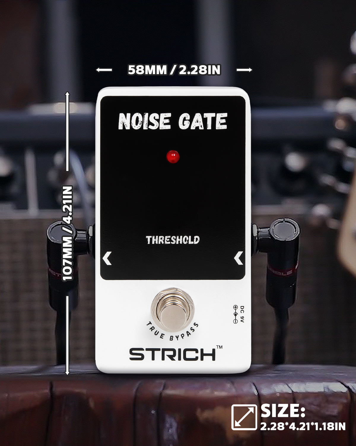 STRICH Noise Gate Guitar Pedal, Noise Suppressor Guitar Pedal Noise Killer Effect, True Bypass for Electric Guitar, White