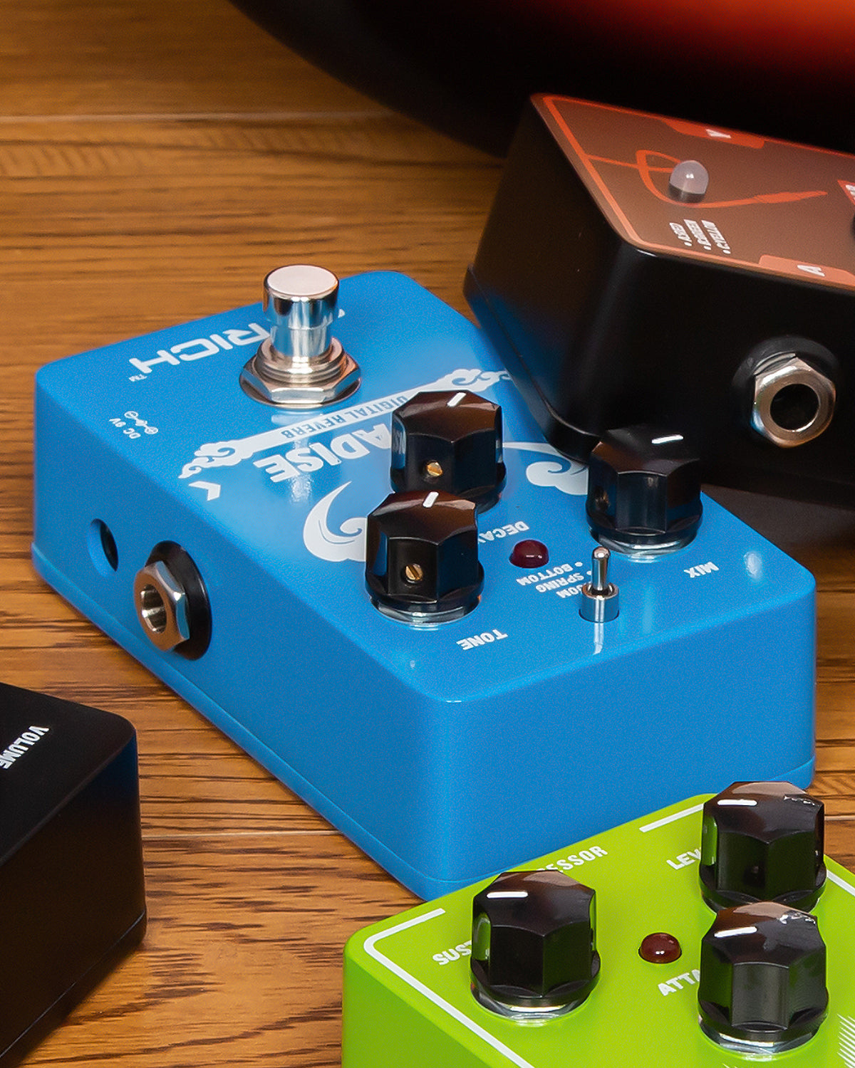 STRICH PARADISE Digital Reverb Guitar Pedal, Reverb Guitar Effect Pedal with 3 Modes, True Bypass for Electric Guitar, Blue