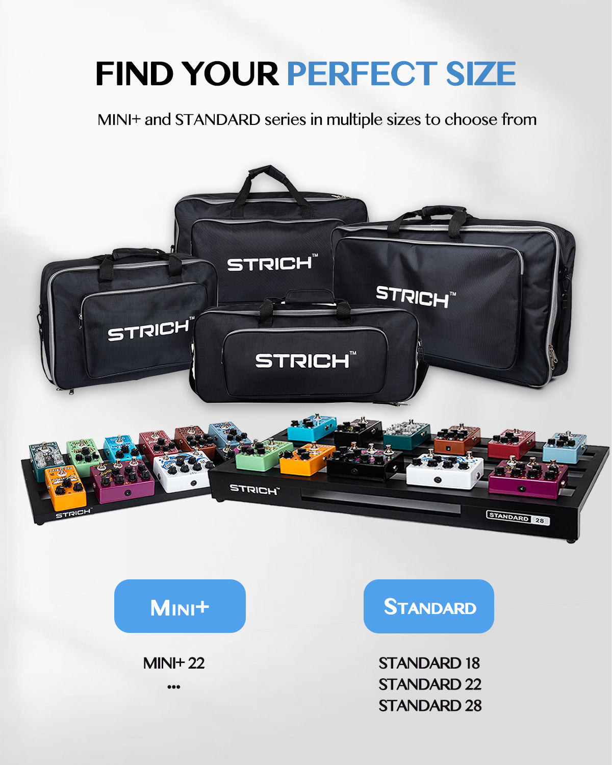 STRICH Guitar Pedal Board Aluminum Alloy 1.98lb Super Light Effect Pedalboard 18'' x 12.5'' with Carry Bag, STANDARD 18 (Angled)